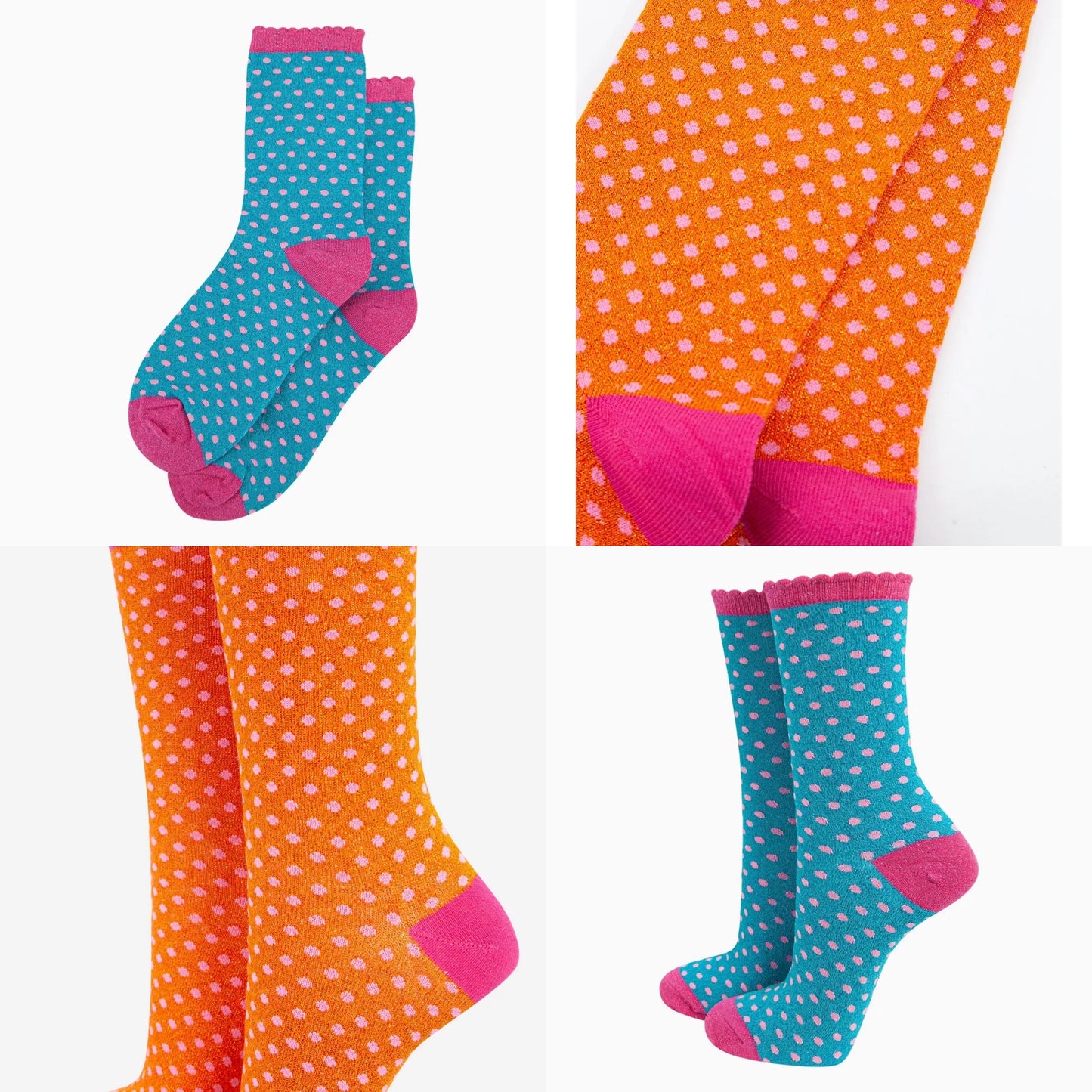 Spotty glitter socks