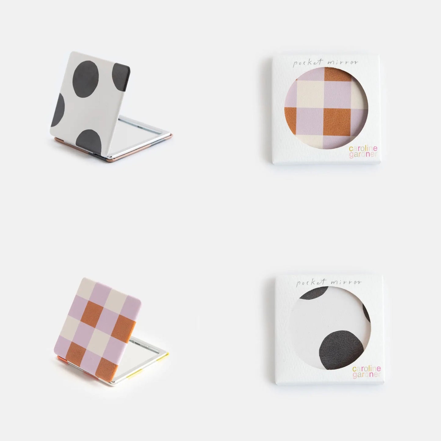 Gingham and Spot Pocket mirror
