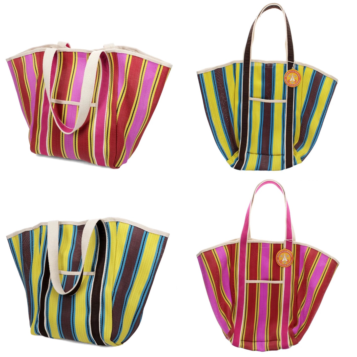 Recycled woven tote bag
