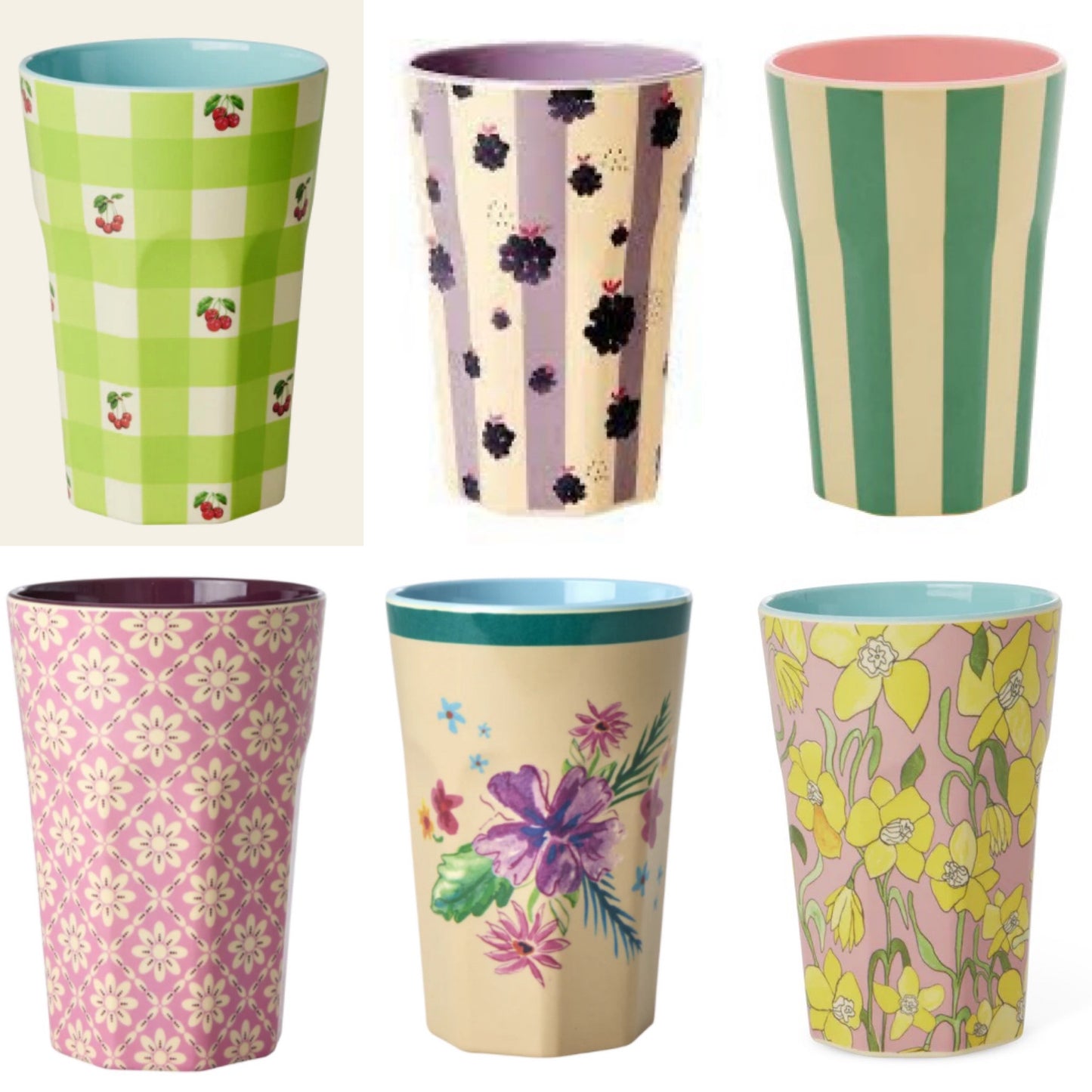 Tall melamine cups