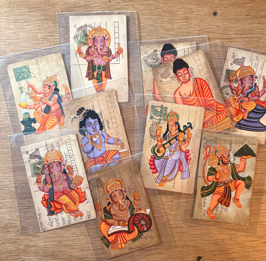 Hindu god vintage postcards