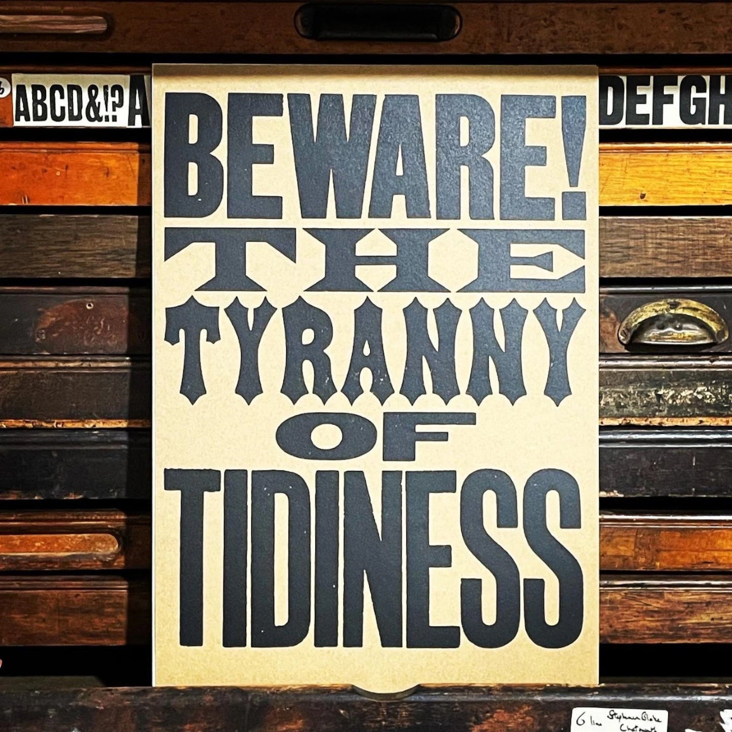 Tyranny of Tidiness A3 screenprint