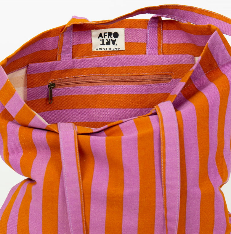 Stripy tote bag