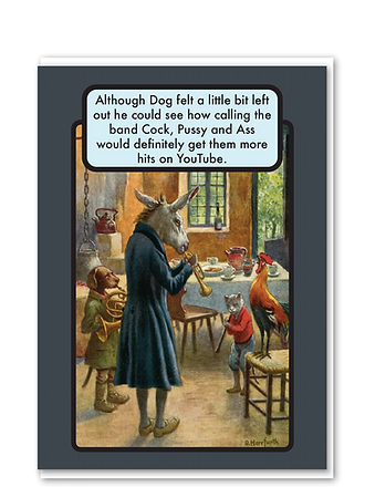 Cock, pussy and ass card