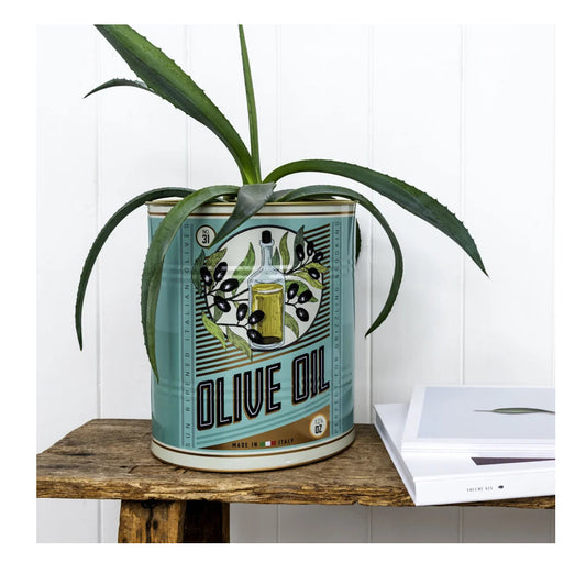 XL Olive oil tin - blue
