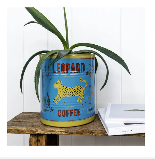 XL Leopard coffee tin (blue)