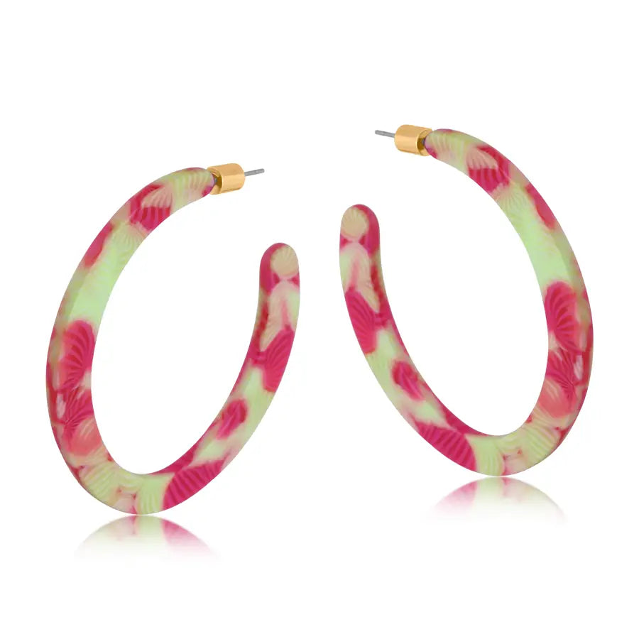 Large yellow and pink hoops - Emma