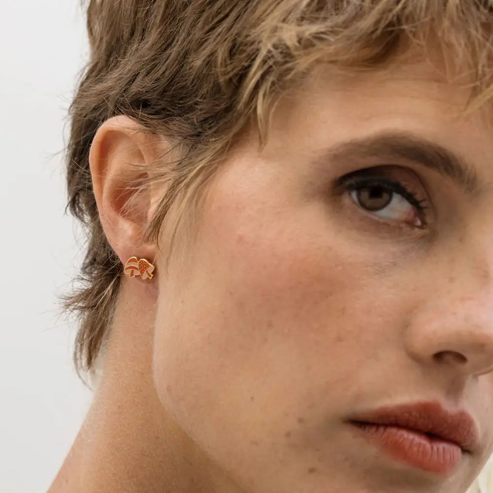 Mushroom stud earrings