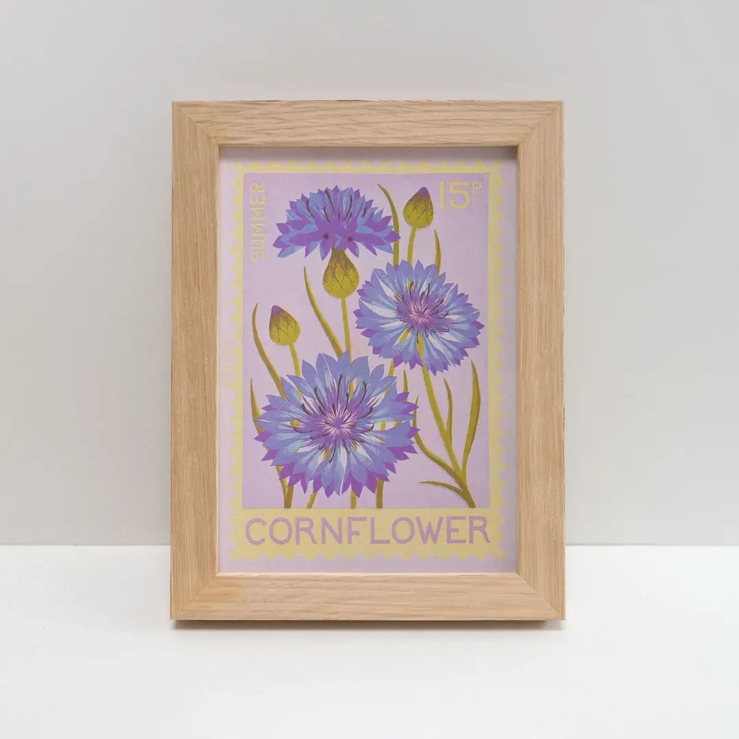 Cornflower A5 risograph print