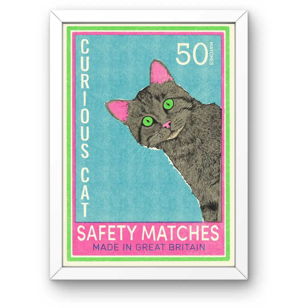 Curious cat A4 print