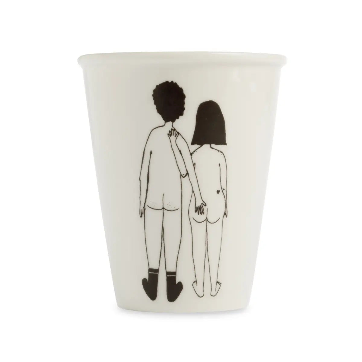 Naked couple back ceramic cup