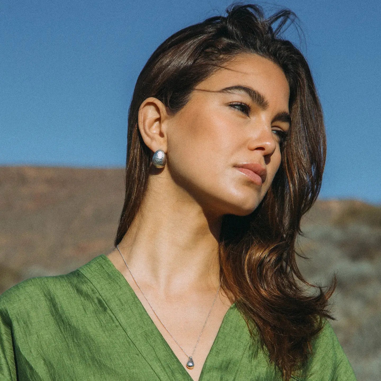 Silver figuera teardrop earrings