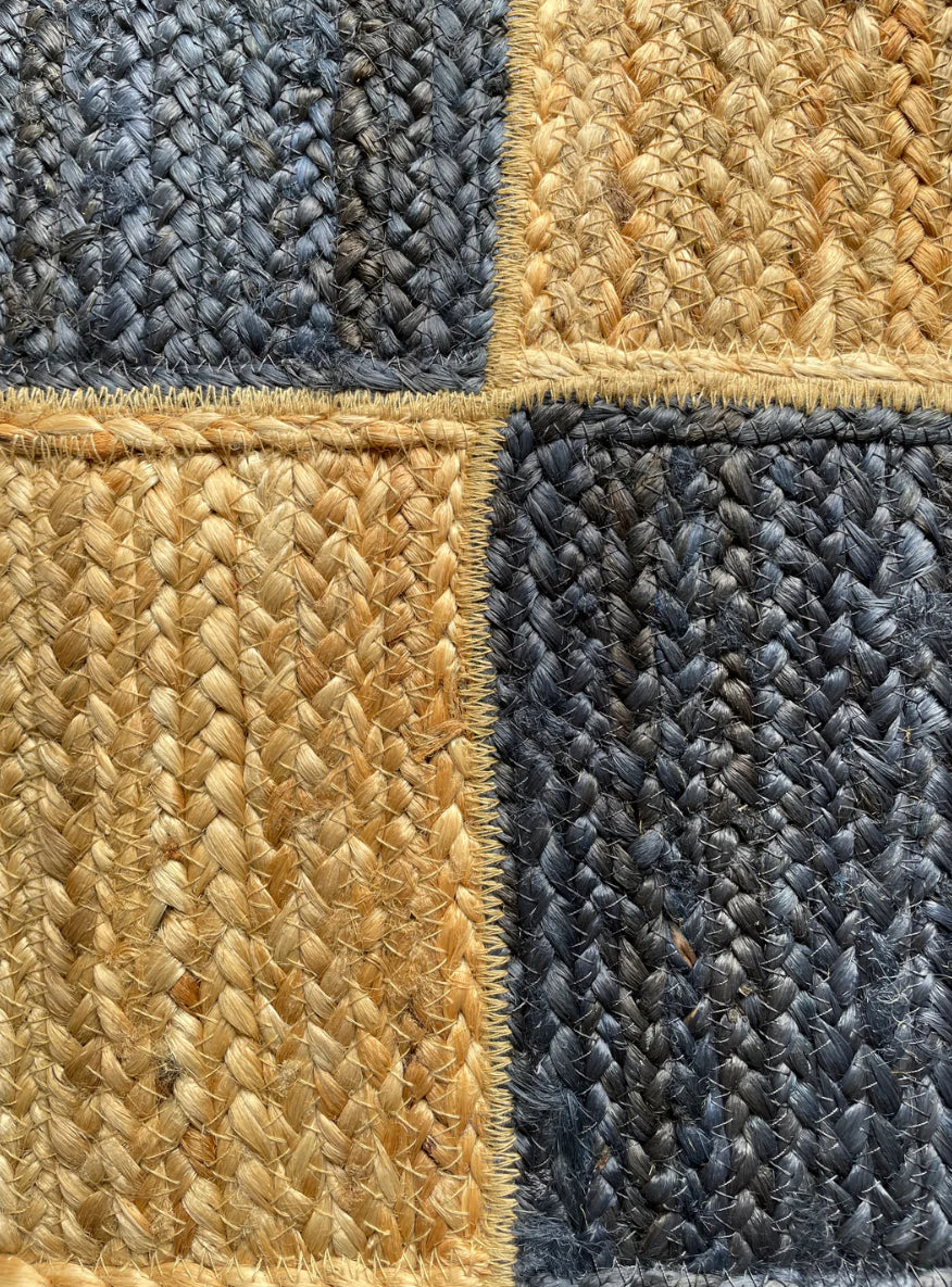 Jute checkerboard doormat