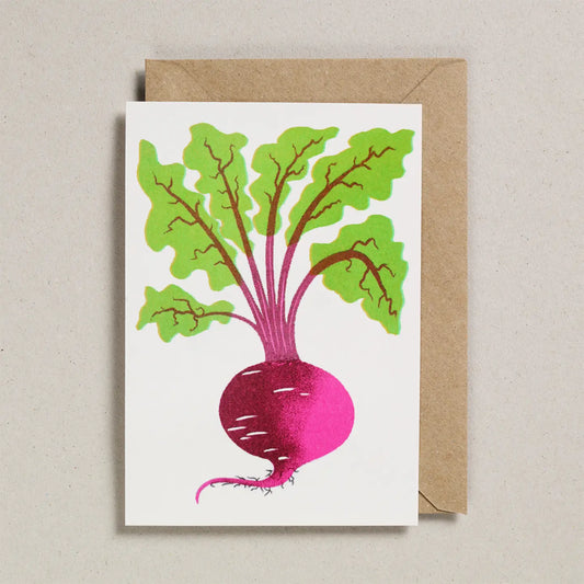 Beetroot riso greetings card