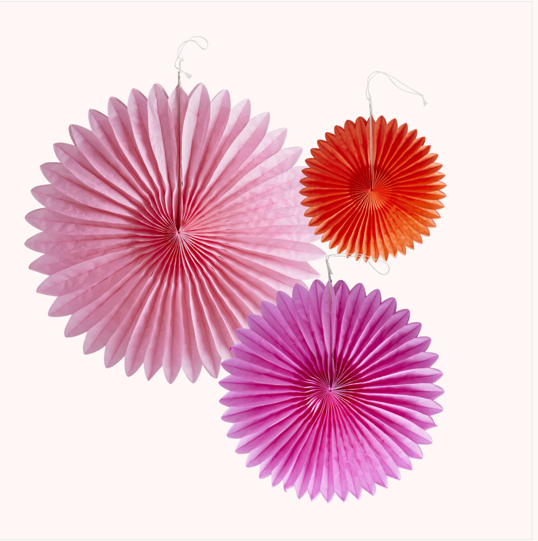 Set of 3 paper fans