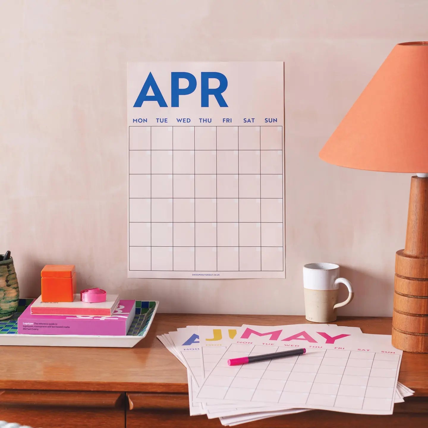 Monthly A3 undated wall planner