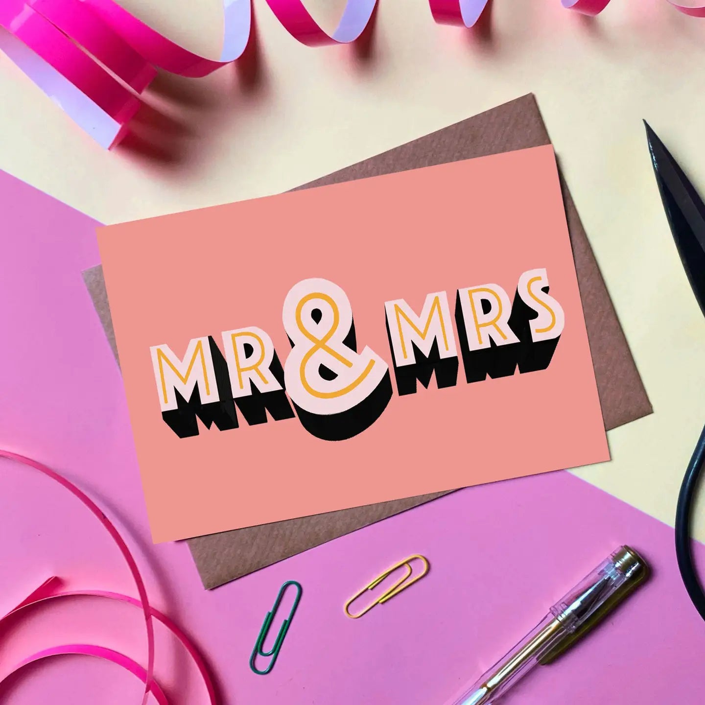 Mr and Mrs wedding card