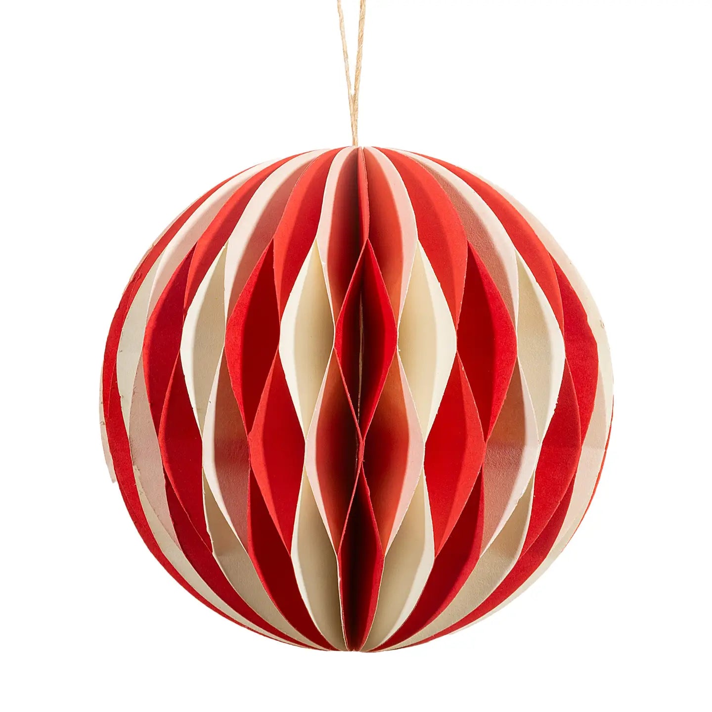 Red and white honeycomb bauble decoration