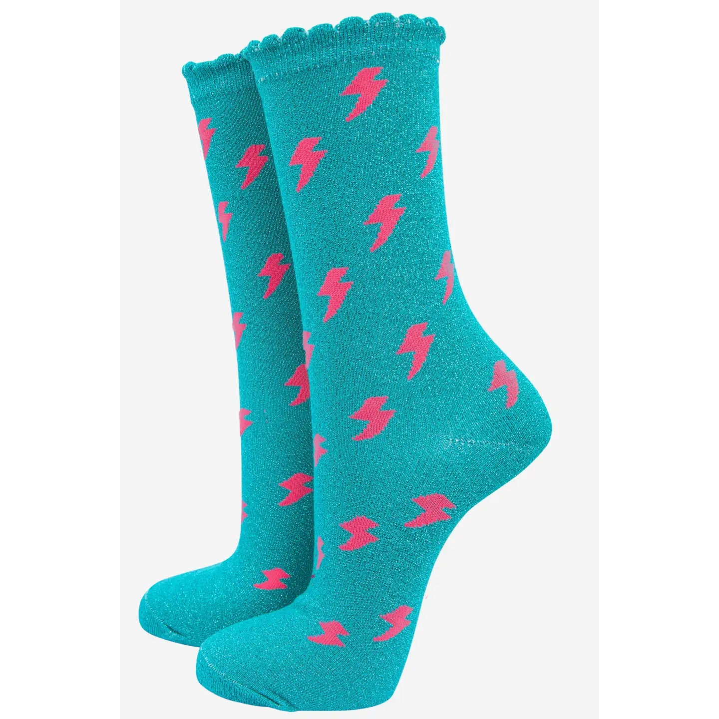Lightning bolt glitter socks