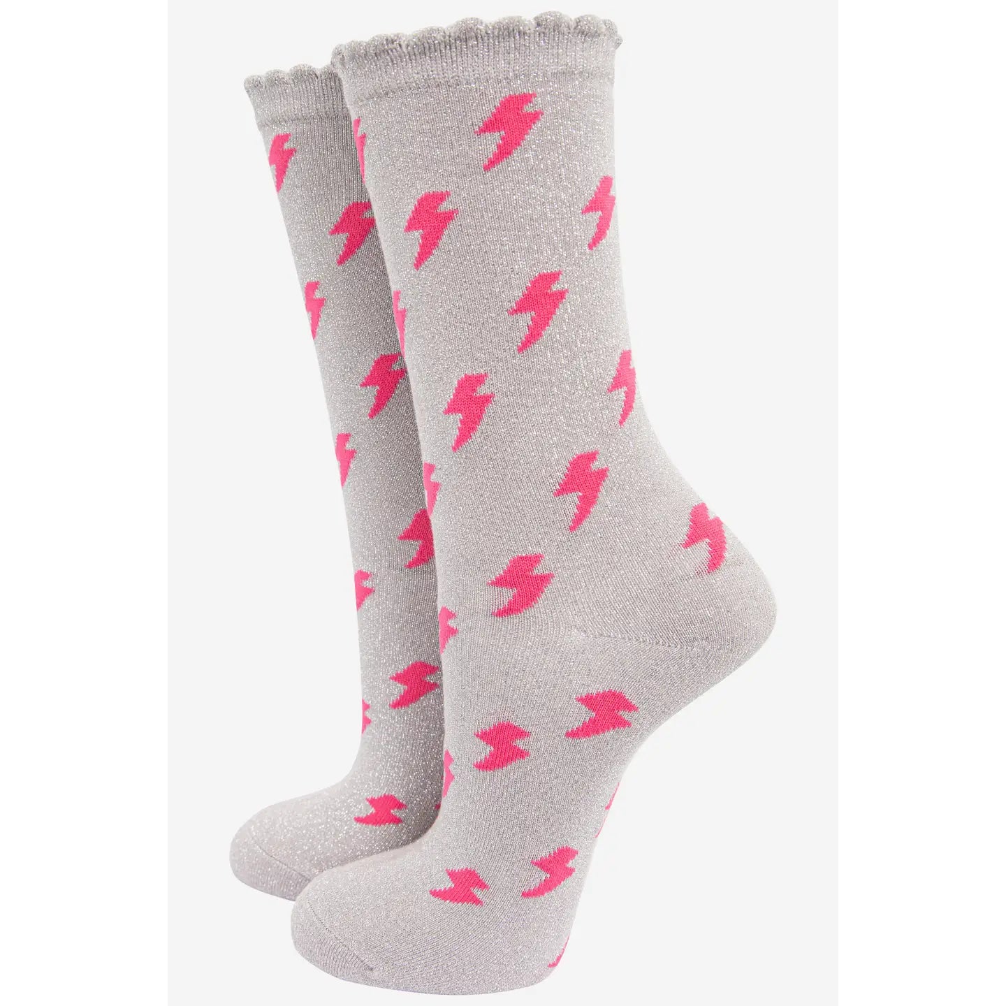 Lightning bolt glitter socks