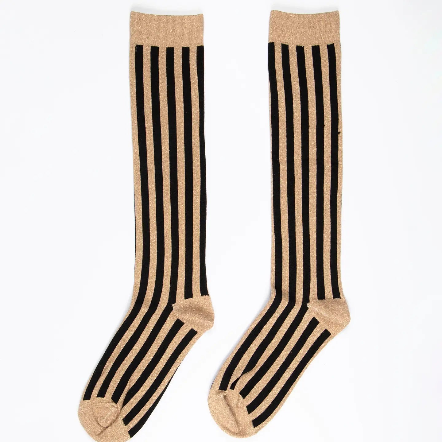 Gold and black stripy knee high socks