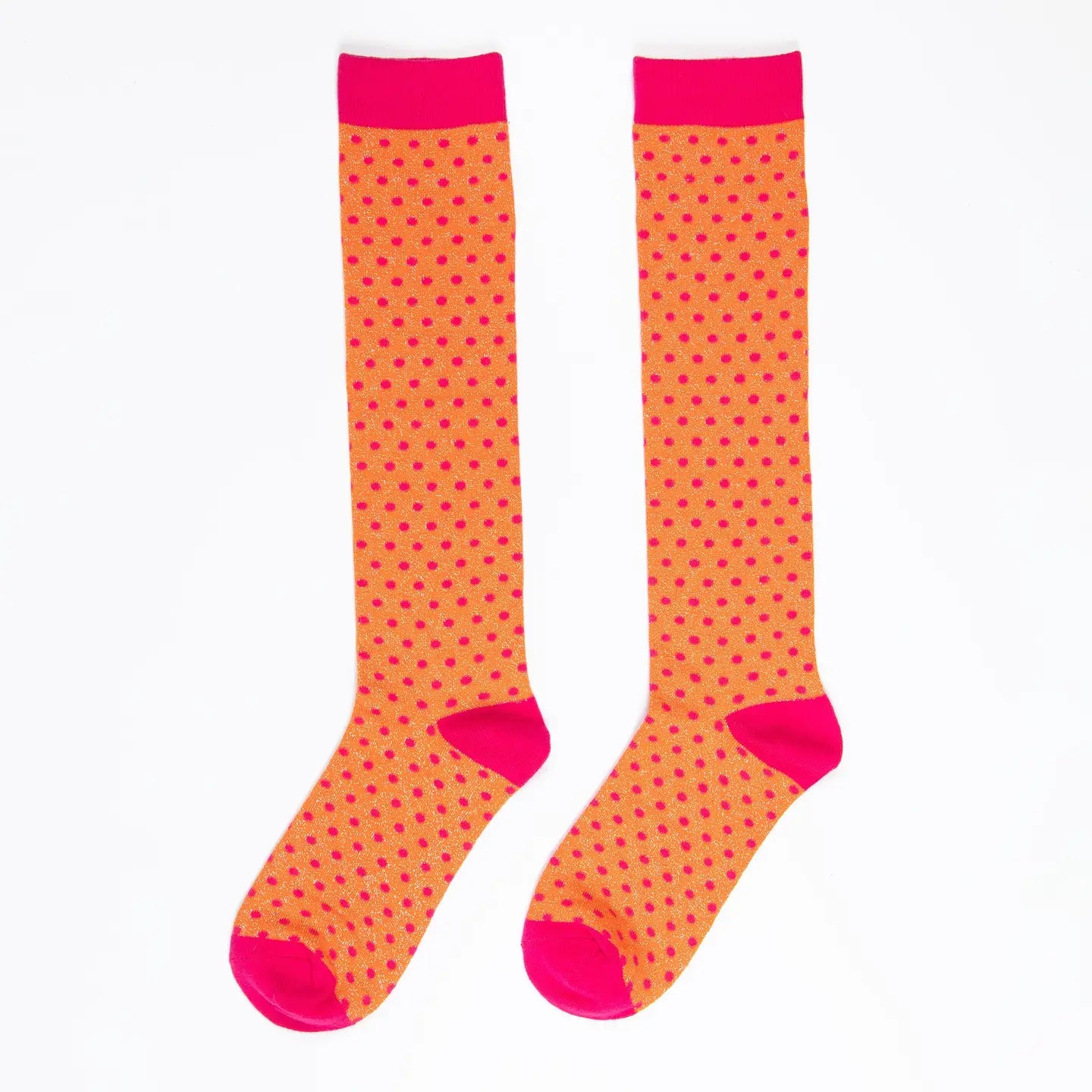 Spotty glitter knee high socks