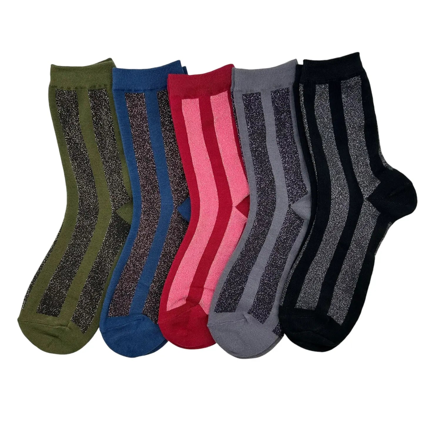 Stripy glitter socks