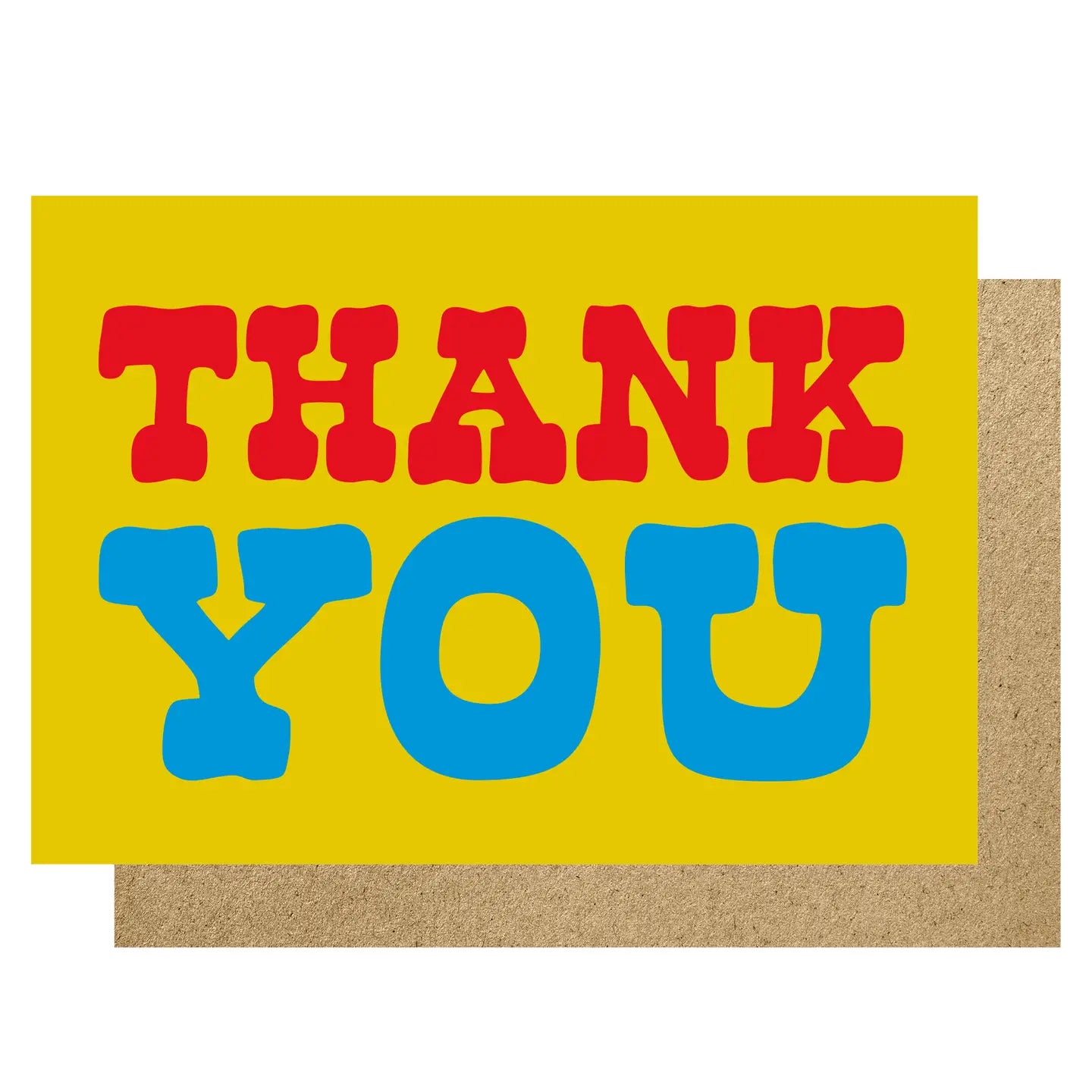 Thank you card - yellow, red and blue