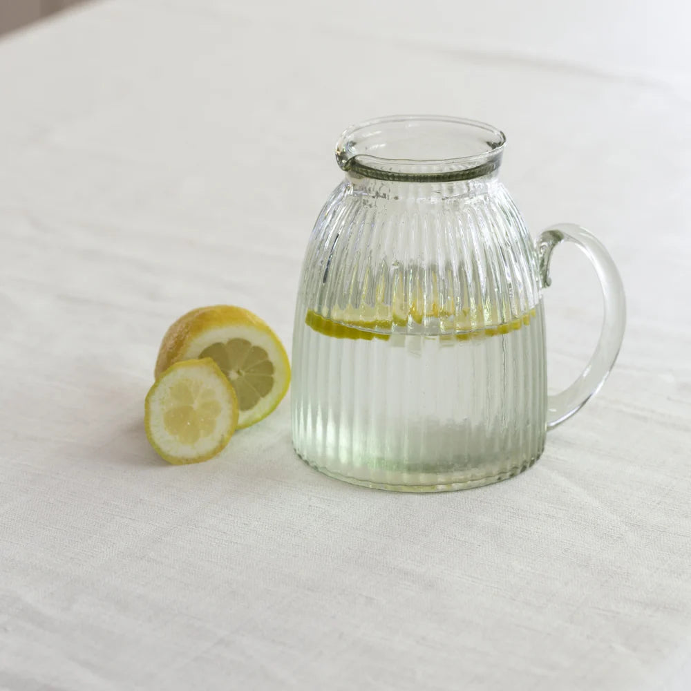 Ribbed glass jug