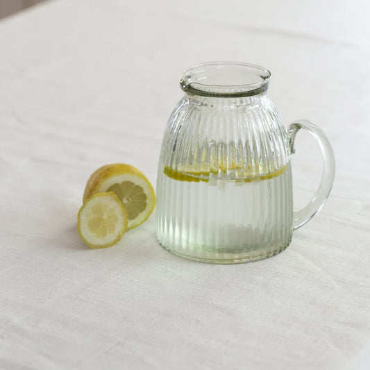 Ribbed glass jug