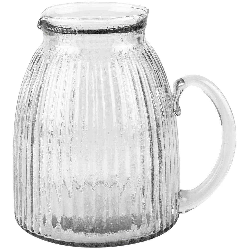 Ribbed glass jug