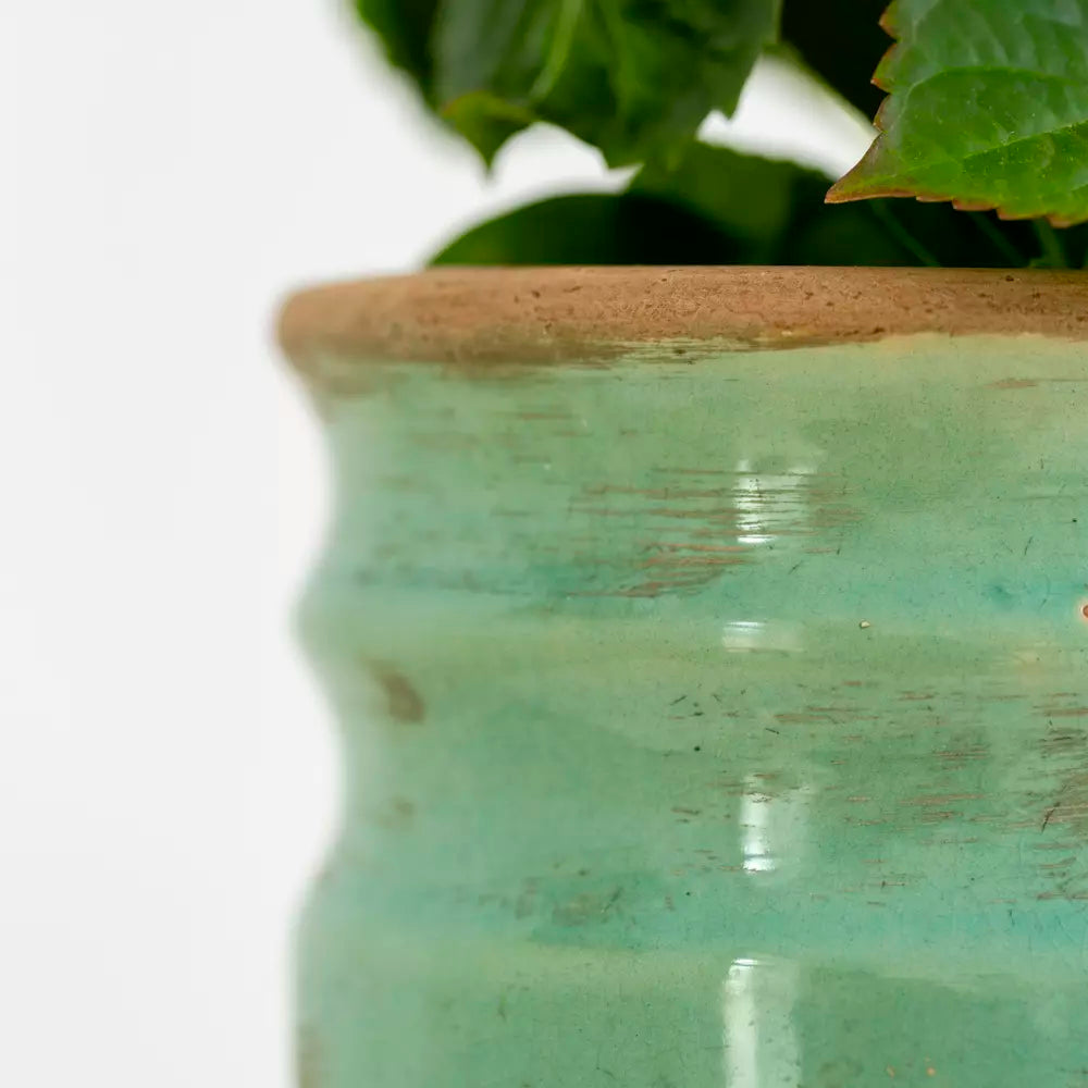 Turquoise glazed vase