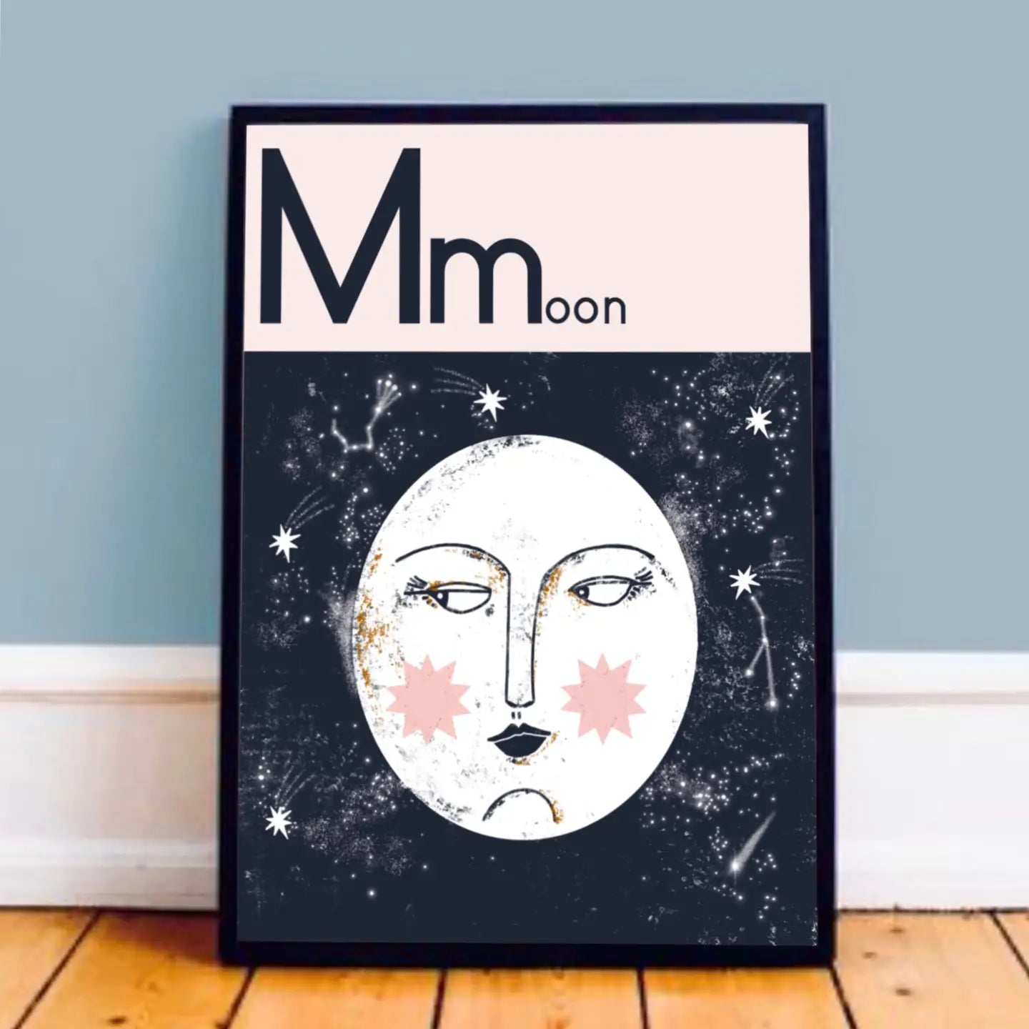 M for moon print A4