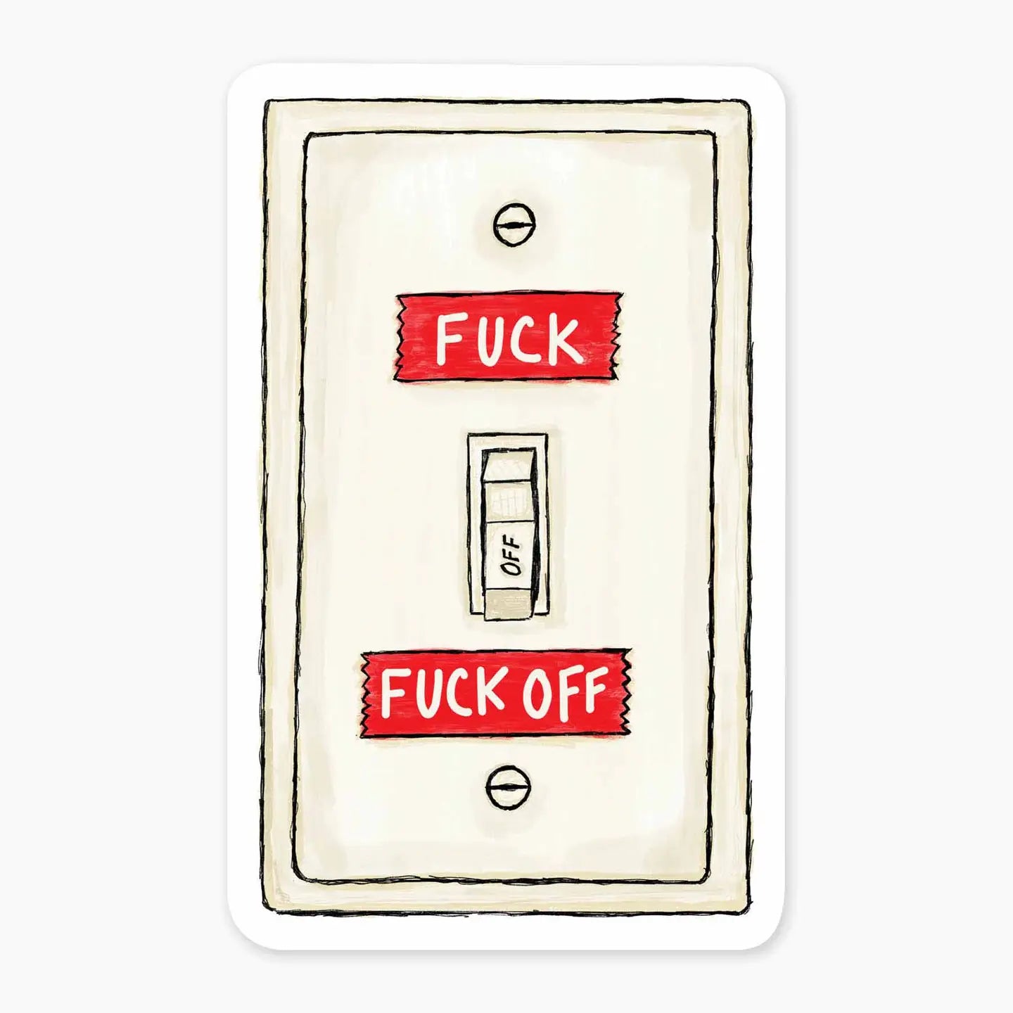 Fuck on/off switch sticker