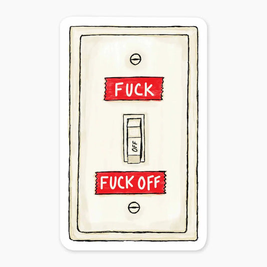 Fuck on/off switch sticker