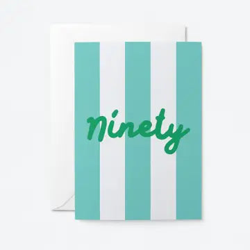 Stripy number birthday cards 21-90