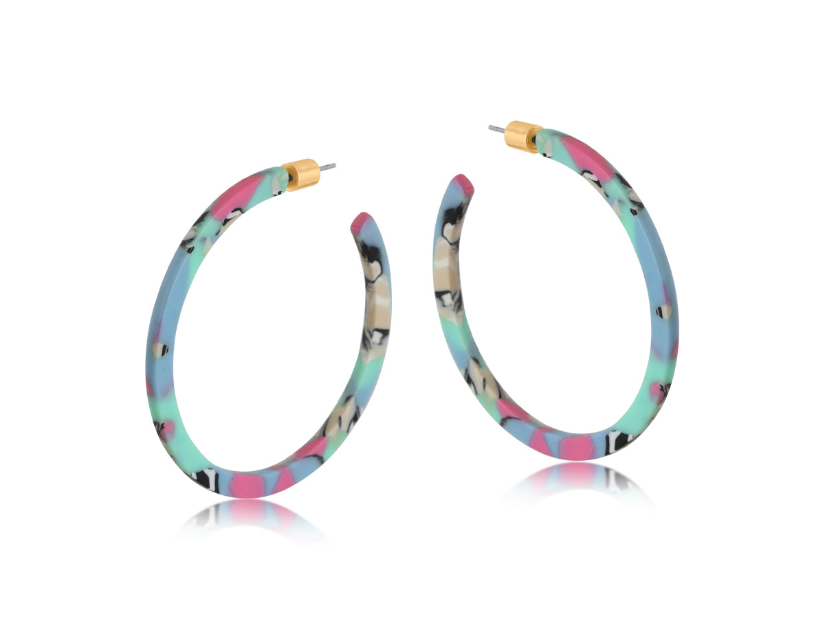 Large resin hoop earrings - Kathryn
