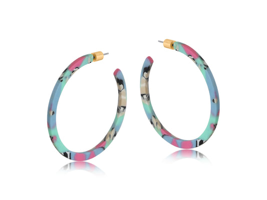 Large resin hoop earrings - Kathryn