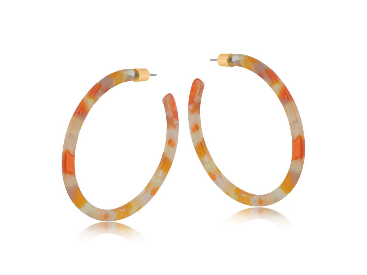 Large resin hoops - orange Emma