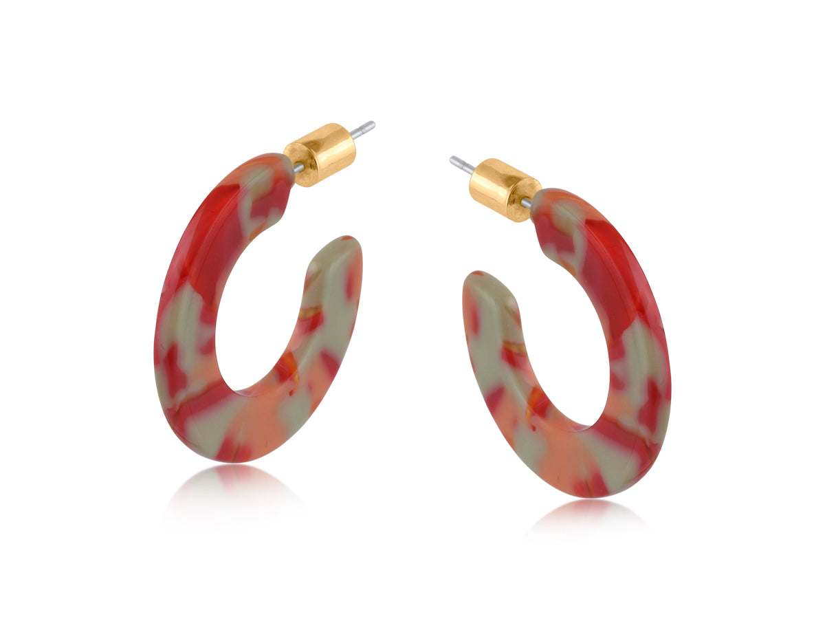 Red and orange resin hoops - Hortense