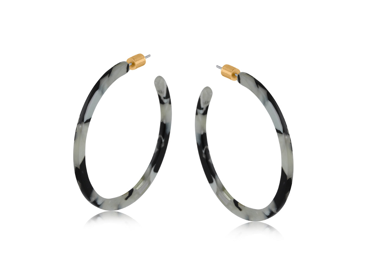 Large black, grey and white hoops - Hortense