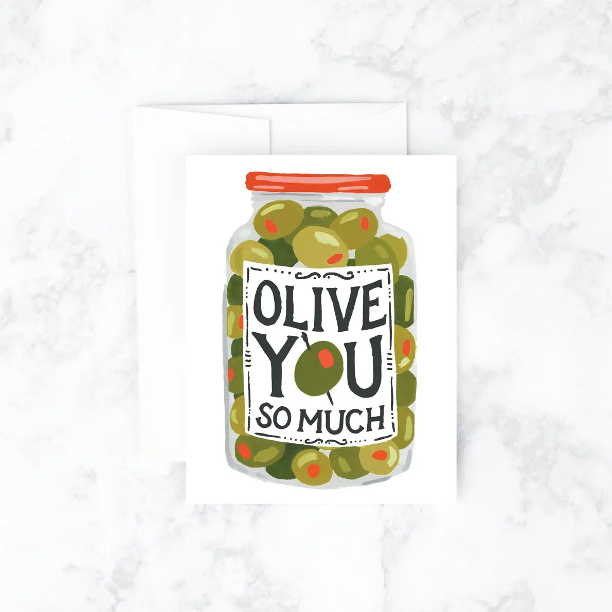 Olive you so much jar card