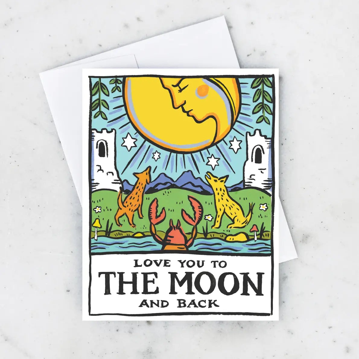 Tarot moon card