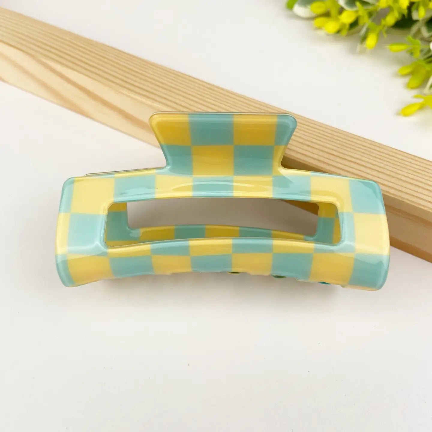 Checked claw clip - large