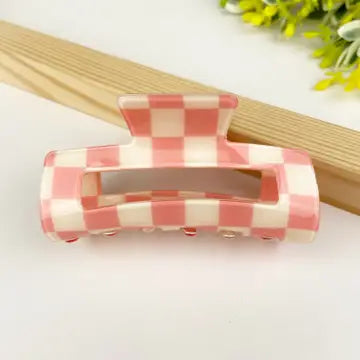Checked claw clip - large