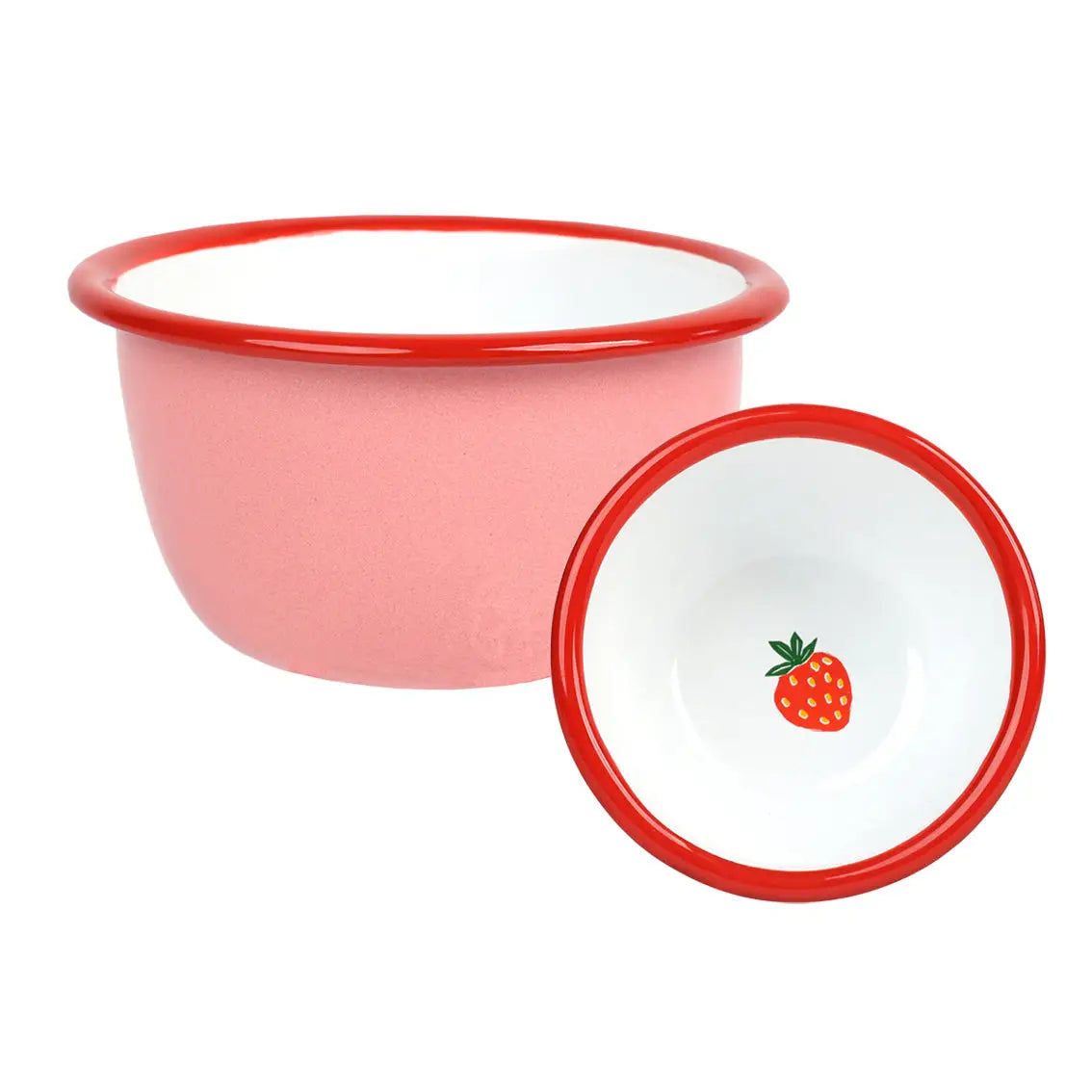 Strawberry enamel bowl