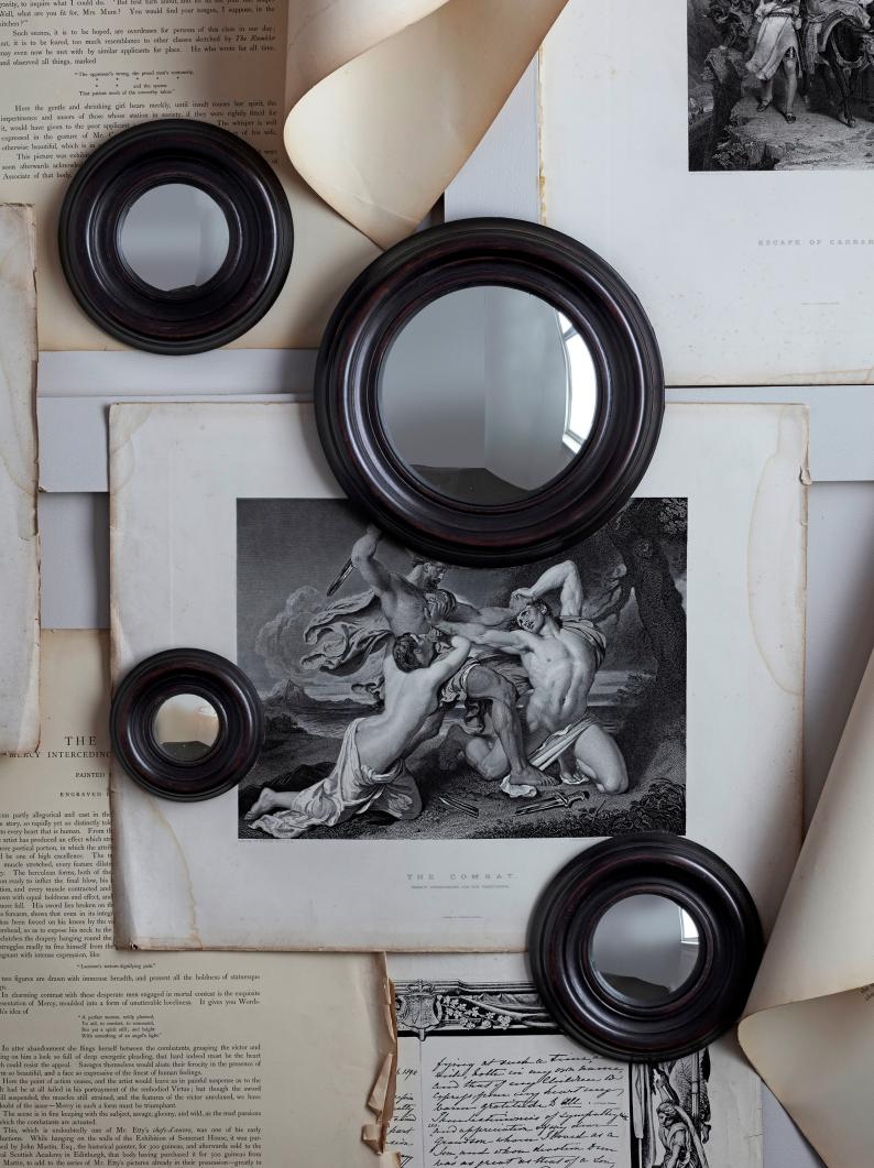 Round wooden mirror