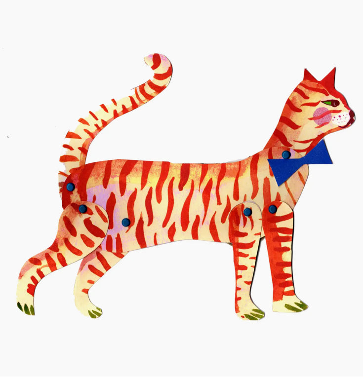 Cut and make Ginger cat puppet