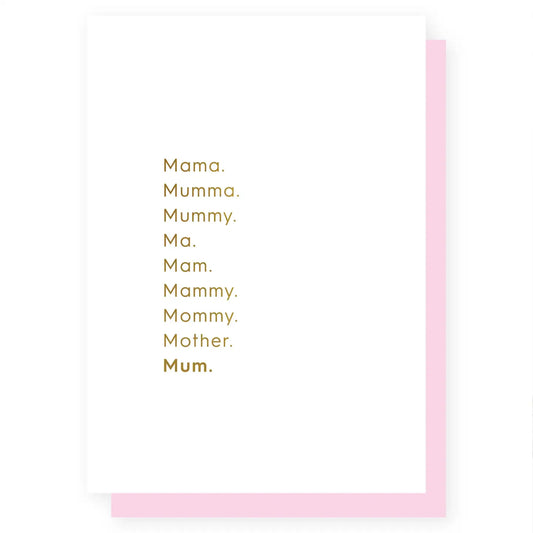 Mama Mumma Mummy card