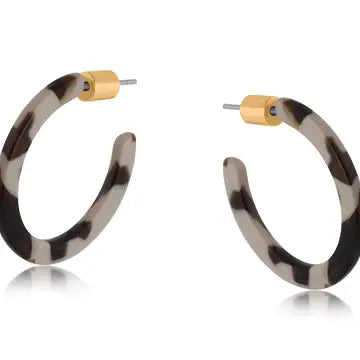 Small resin hoop earrings - Kathryn
